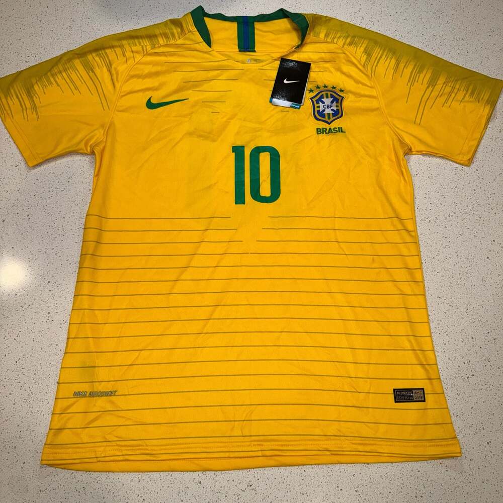 Nike Brazil 2018 CBF Aeroswift Authentic Player Soccer Jersey - Pelé #10